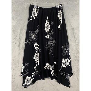 Floral Black and White Women's Skirt
